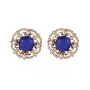 Stunning Blue And Crystal Clip On Earrings image