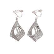 Stunning Woven Twist CZ Clip On Earrings