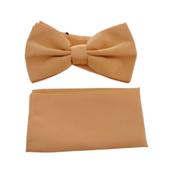 Tangerine Peach Bow Tie And Hanky Set image