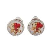 Teddy And Heart Clip On Earrings image