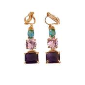 Three Colour Clip On Earrings image