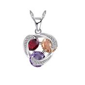 Three Twist Design Coloured Topaz Stone Pendant image