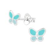 Tiny Sterling Silver Butterfly Earrings image