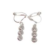 Triple Drop Sparkly Diamante Clip On Earrings