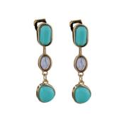 Turquoise Blue Drop Clip On Earrings image