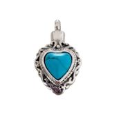 Turquoise Heart Cremation Ashes Locket image