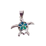Turquoise Turtle Silver Necklace image