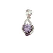 Twist Heart Design Pendant With an Amethyst Stone image