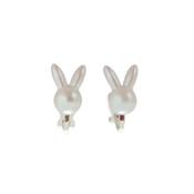 White Rabbit Childrens Clip On Earrings image