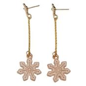 White Snowflake Christmas Earrings image