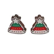Wood Christmas Tree Earrings image