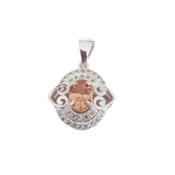 Yellow Topaz And Diamante Heart Setting Necklace image