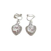 Zirconia Heart Clip On Earrings image