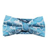Aqua Paisley Patterned Adjustable Bow Tie image