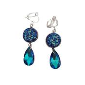 Blue And Purple Shimmer Clip On Earrings image