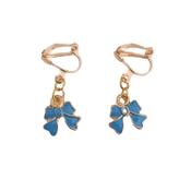 Blue Bow Clip On Earrings image