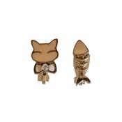 Cat And Fishbone Clip On Earrings image
