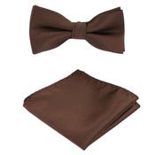 Boys Chocolate Brown Stripe Dickie Bow Set