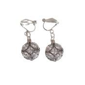 Circular Cubic Zirconia Drop Clip On Earrings image