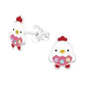 Easter Chick Sterling Silver Childrens Earrings image
