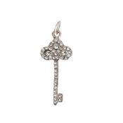 Eye Catching Rhinestone Silver Plated Key Necklace image