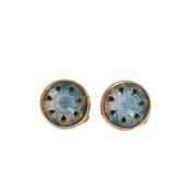 Glass Cabochon Button Clip On Earrings image