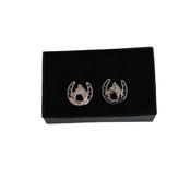 Horse Shoe Silver Tone Cufflinks image