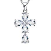 Medium Size Five Cubic Zirconia Stone Cross Pendant image