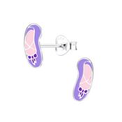 Purple Ballet Shoes Sterling Silver Earrings image