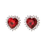 Red Heart Clip On Earrings image