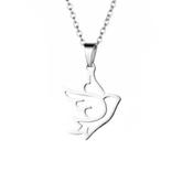 Rhodium Plated Confirmation Dove Of Peace Necklace image