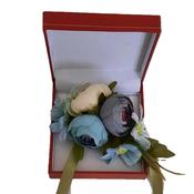Shades Of Blue Flower Bouquet Wrist Corsage Bracelet image