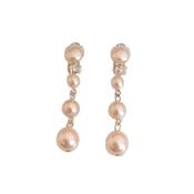 Silver Plated Four Pearl Clip On Drop Earrings image