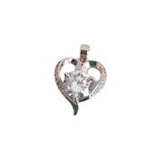 Sterling Silver Heart Cubic Zirconia Pendant image