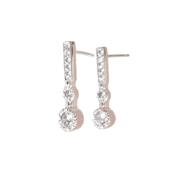 Sterling Silver and Cubic Zirconia Oblong Stem Earrings image