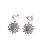 Sunflower Cubic Zirconia Clip On Earrings image