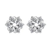 White Cubic Zirconia Childs Flower Earrings image