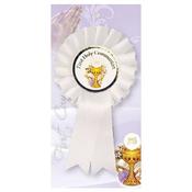 White First Holy Communion JHS Chalice Rosette