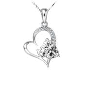 White Stone Half Cubic Zirconia Stone With The Word Love Pendant image