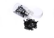 Aluminium Micro Rings (Weft) - Black 500 pcs