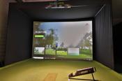 Custom made Golf Simulator Enclosure with GTS Ultra Impact Screen - 5m x 3m / Yes / Raised floor with a putting turf &amp; hitting insert