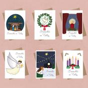 Pack of 6 Christmas Cards – Beannachtaí na Nollag (Saorla Róis)
