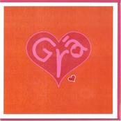 Grá – red heart on orange background