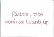 Fáilte is fiche roimh an leanbh úr – A6 greeting card – Seanchló