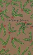 Nollaig Shona – A6 Greeting Card – Holly Pattern (brown background) image