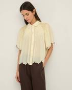 Romantic Embroidered Vanilla Blouse