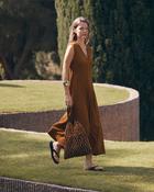 Crinkled Effect Mustard Dress image