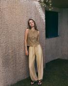 Crinkled Effect Balloon Vainilla Trousers