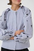 Egoni Blue Stripe Blouse