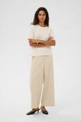 Corinne Oatmeal Wide Cropped Trousers image